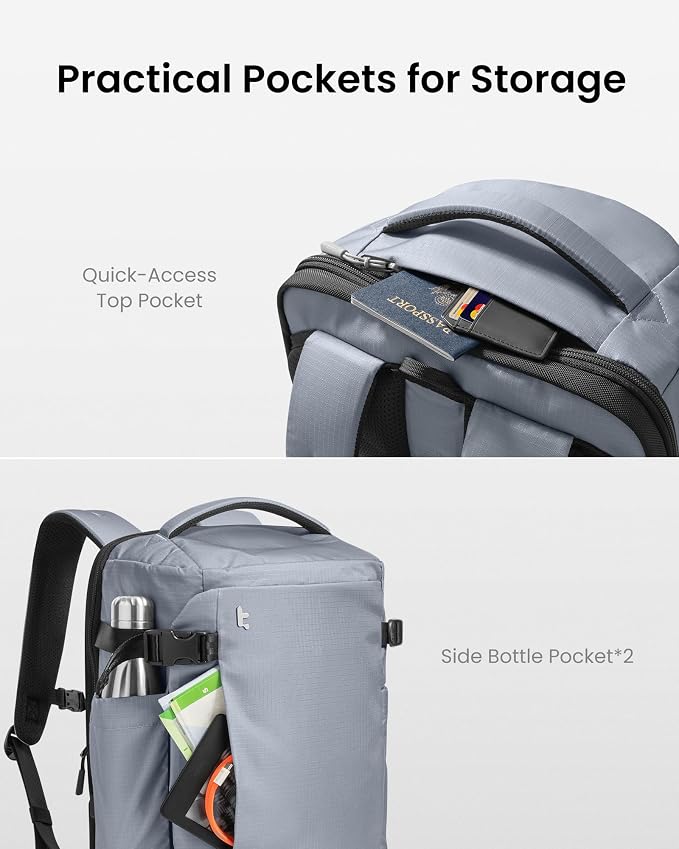 tomtoc Travel Backpack 28L, TSA Friendly Flight Approved Carry-on Luggage