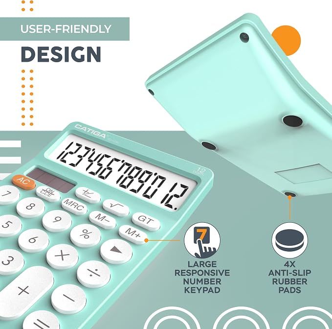 CATIGA 12 Digit Desktop Calculator Basic Desk Calculator