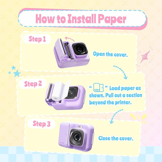 Instant Print Camera for Kids, Christmas Birthday Gifts for Girls Boys Age 3-12