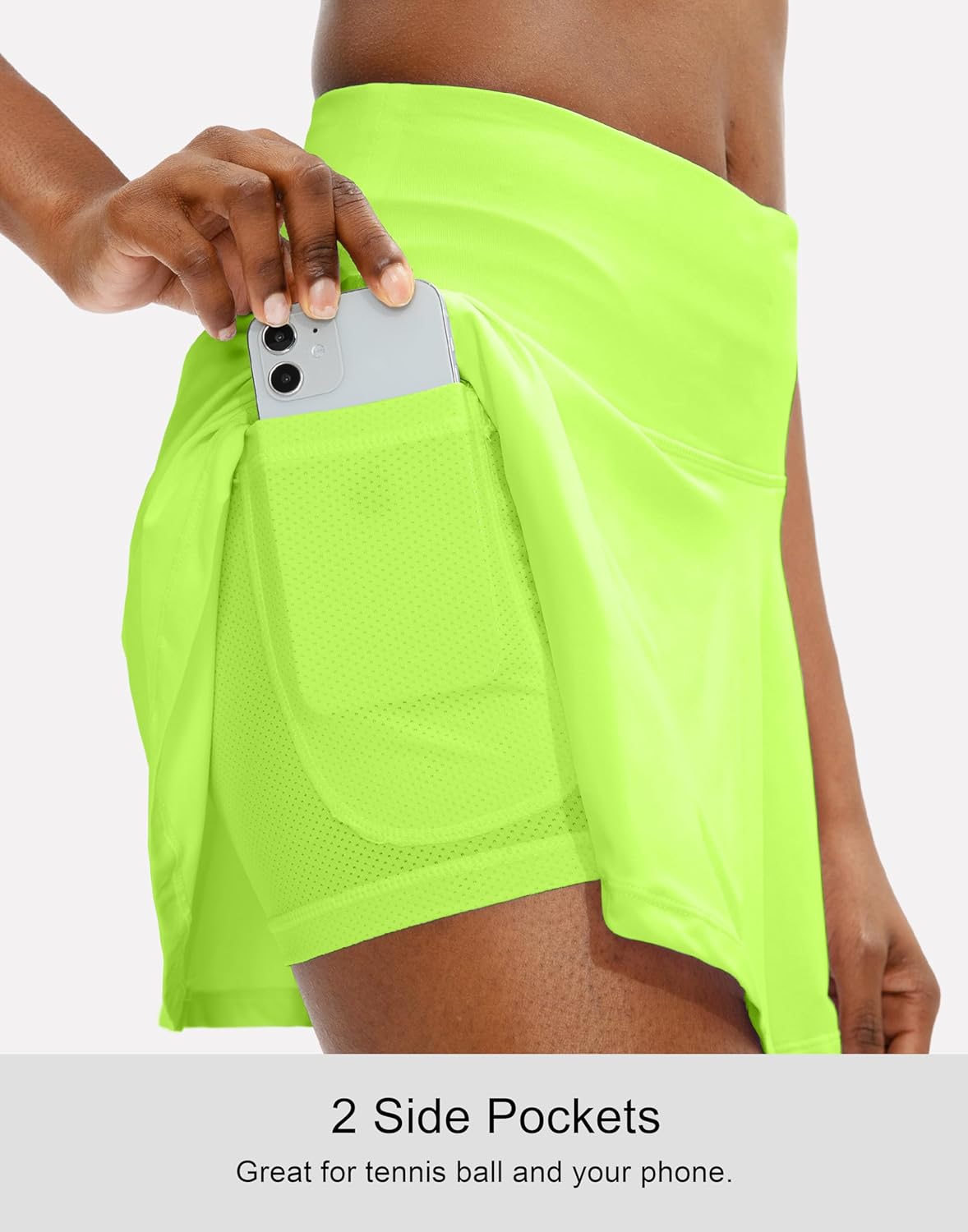 SANTINY Women's Pleated Tennis Skirt - High Waisted Athletic Golf Skorts with 4 Pockets | Casual Running Wear