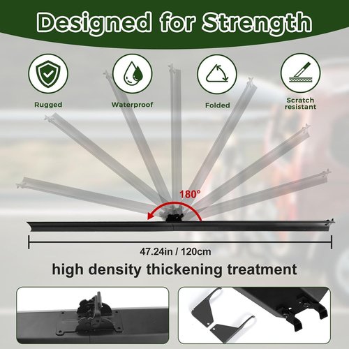 Heavy Duty Bike Rack Ramp by Upgraded - Foldable E-Bike Loading Ramp | Supports 150 LBS, Two Hook Types