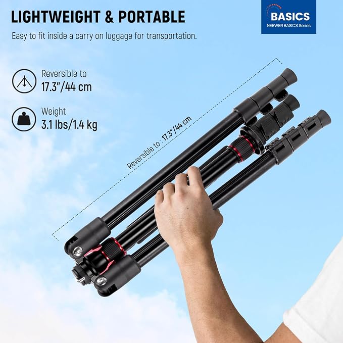 NEEWER Basics TP15 Camera Tripod Monopod, Ball Head Not Included