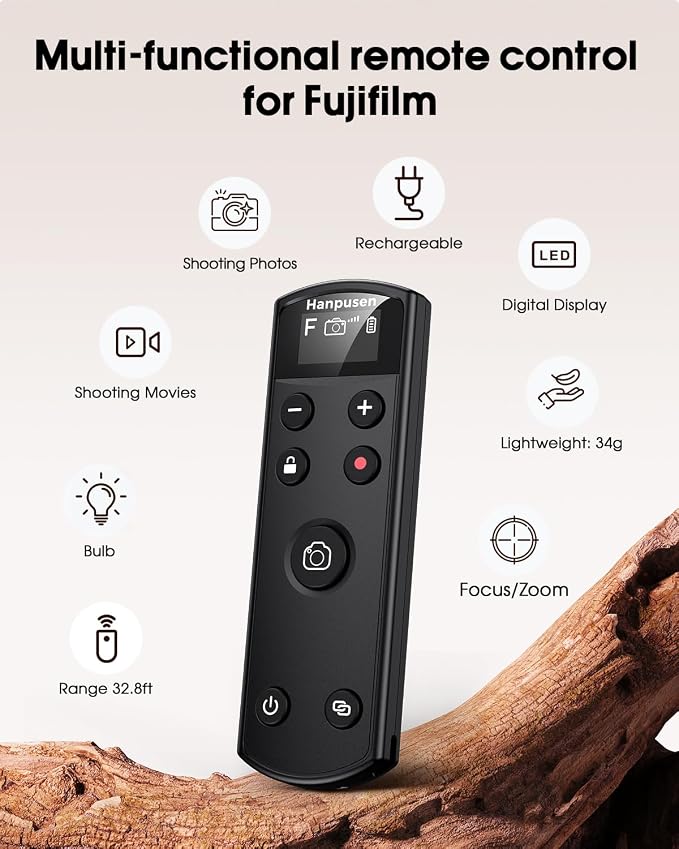 for Fujifilm Camera Remote Control, Hanpusen Rechargeable Wireless Shutter