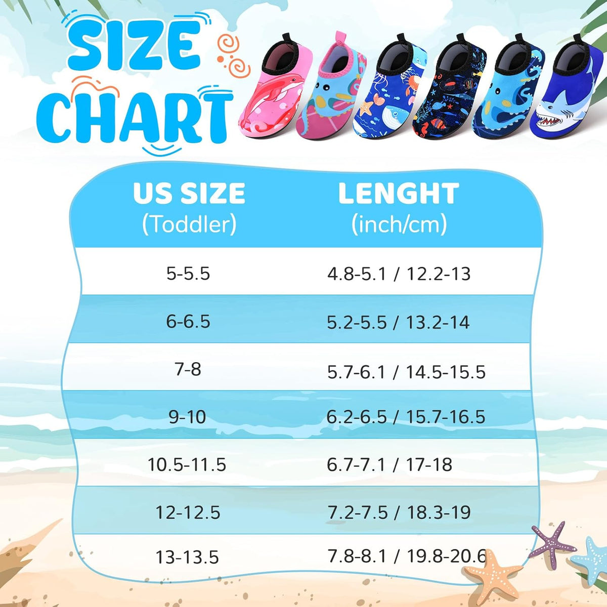 Skiennix Kids Swim Water Shoes - Non-Slip Quick Dry Aqua Socks for Beach & Outdoor Fun