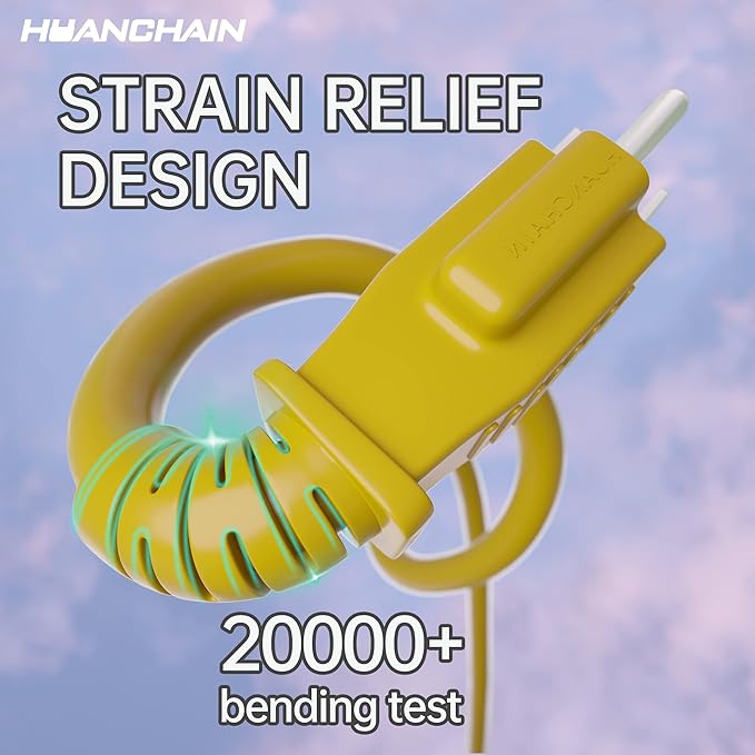 HUANCHAIN Outdoor Extension Cord 75 Foot Waterproof, 16/3 Gauge Flexible Cold-Resistant Appliance Extension Cable Outside, 10A 1250W 16AWG SJTW, 3 Prong Electric Cord Yellow, ETL