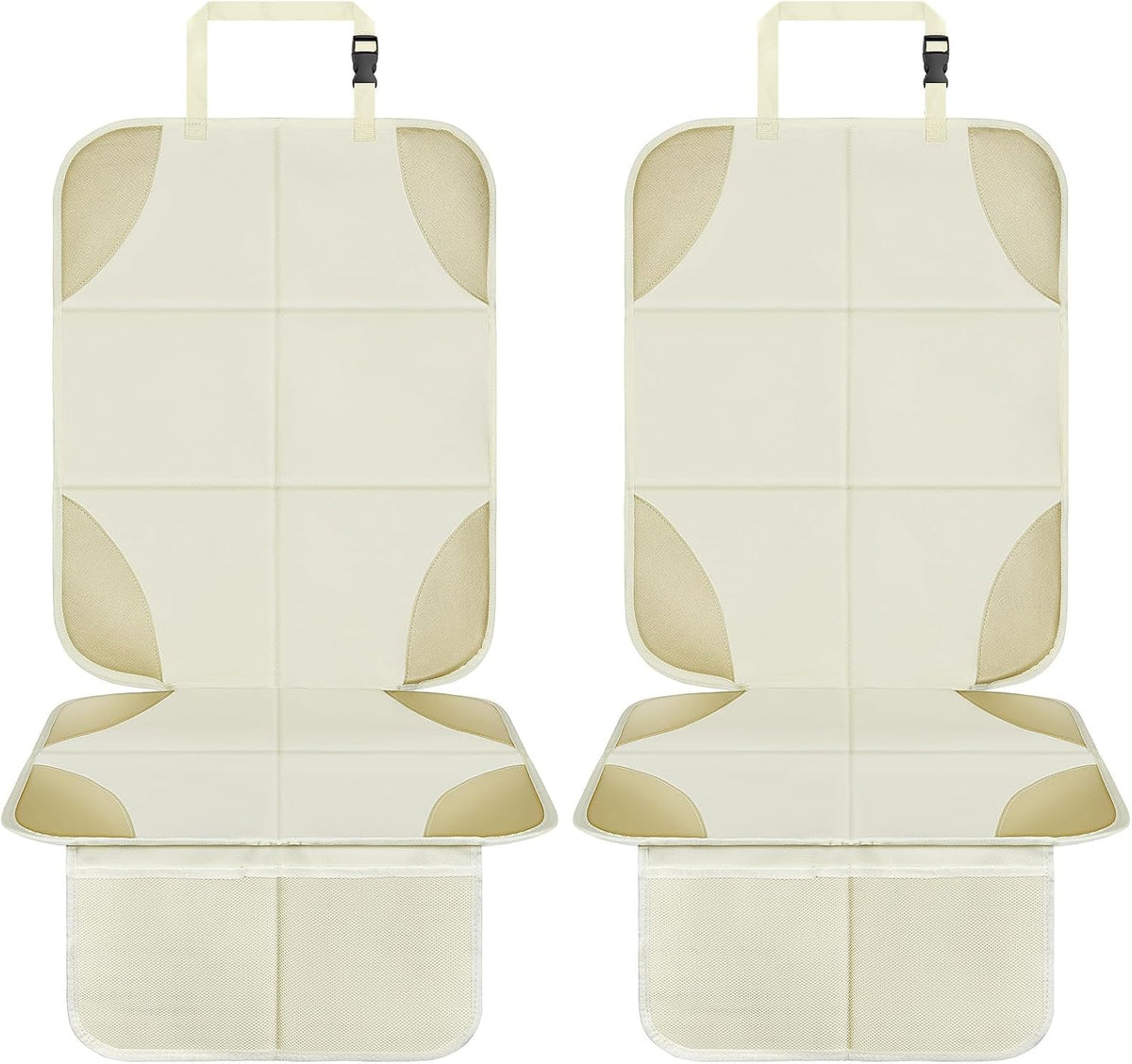 Musclez Car Seat Protectors Carseat Covers, Non-Slip Backing White, 2pcs