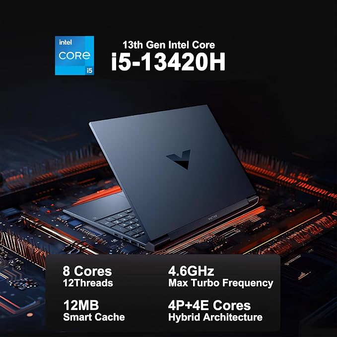 HP Victus 15 Gaming Laptop 15.6" FHD IPS 144Hz Intel 8-core i5-13420H (>i7-12650H) 32GB RAM 1TB SSD GeForce RTX 4050 Backlit Type-C DTS:X Ultra Wi-Fi 6 Win11 ICP Hub