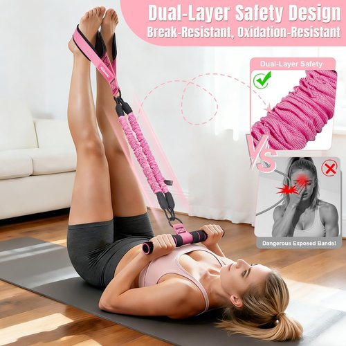 KUZARO Multifunction Resistance Bands - Adjustable 3-Tube Handle Set for Core, Abdomen, and Arm Workouts