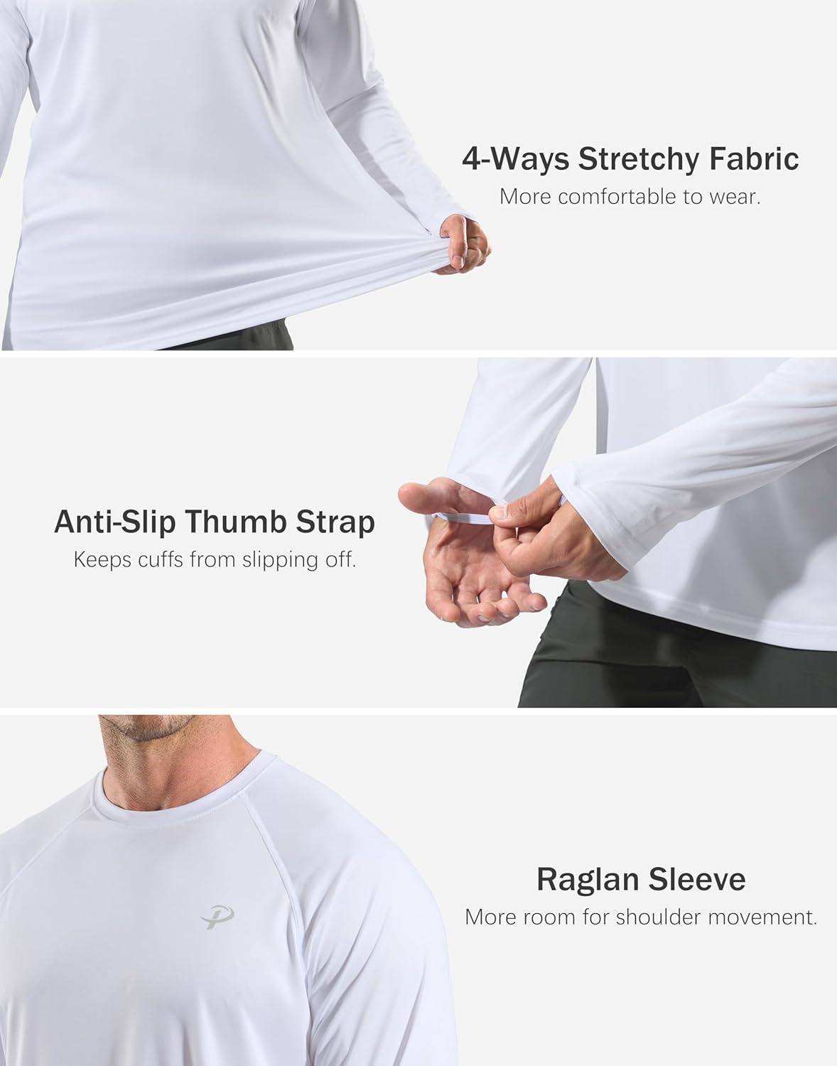 Pudolla Men's UV Protection Shirt - Lightweight Quick-Dry Long Sleeve Rash Guard | UPF 50+ for Fishing & Swimming