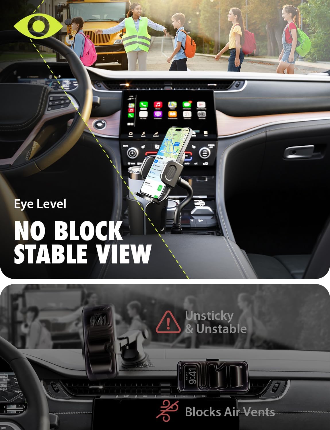 Bracketron TripGrip 2.0 Cup Holder Phone Mount, Metal Gooseneck
