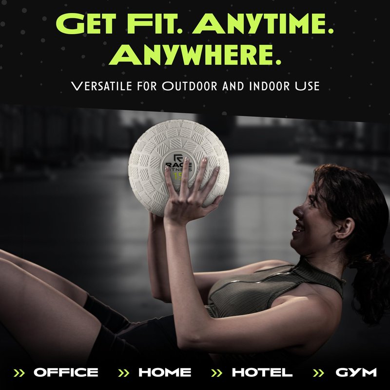 Rage Fitness Slam Ball,10, 15, 20lb Medicine Balls, Tread Texture For Firm Grip, Full Body Workout Dynamic Weighted Balls for Exercise, Smash Balls for Strength, Conditioning, Cardio and Core Workouts