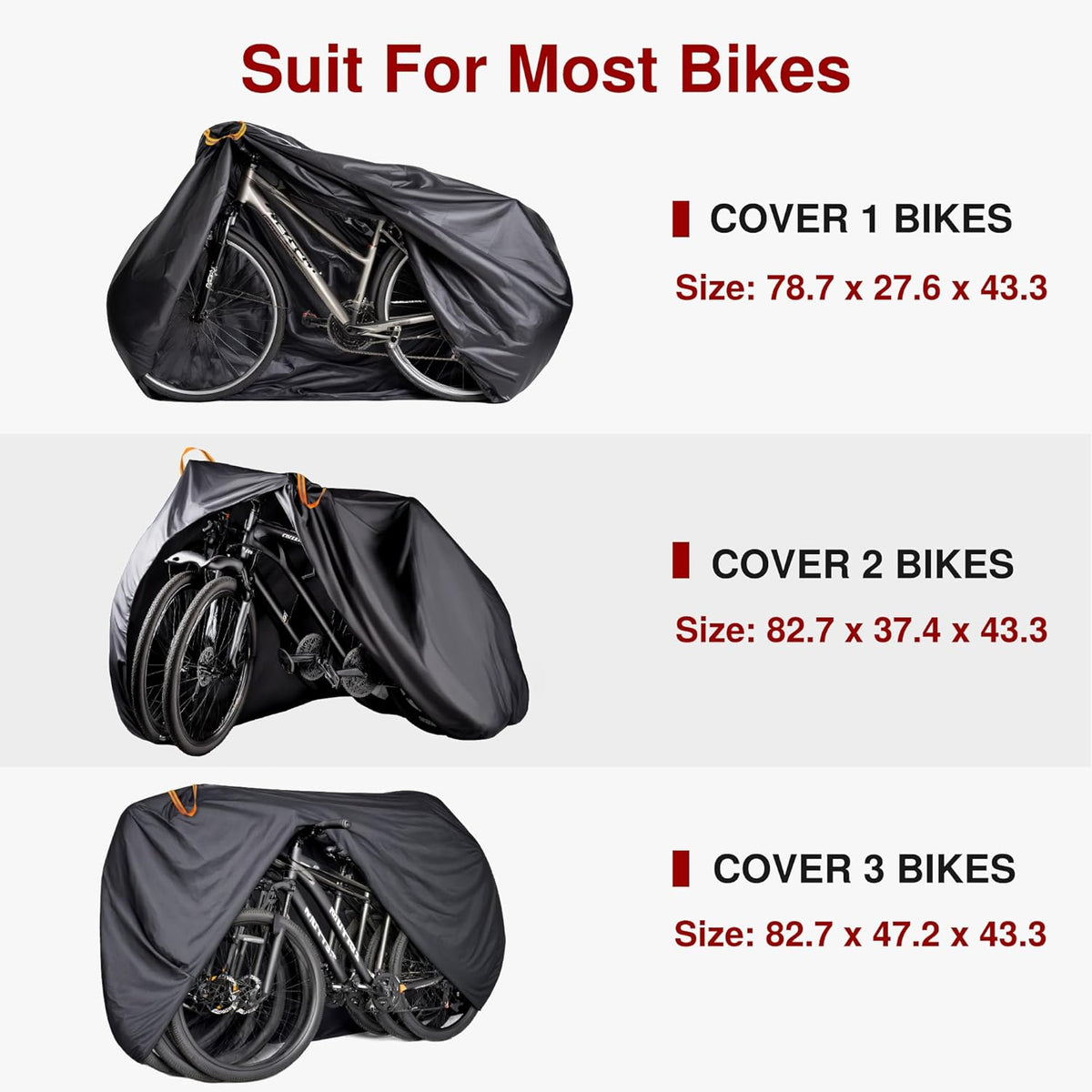 Puroma Bike Cover - Waterproof Outdoor Storage for 1-3 Bikes | UV, Dust & Wind Protection with Lock Hole