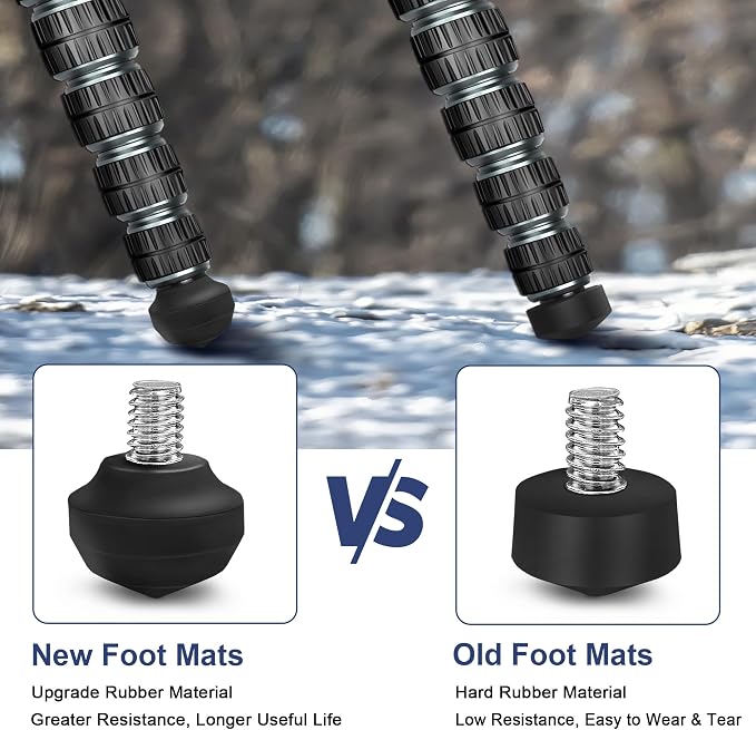 Manbily Universal Tripod Rubber Foot Spike, Anti-Slip 3/8" Rubber Feet