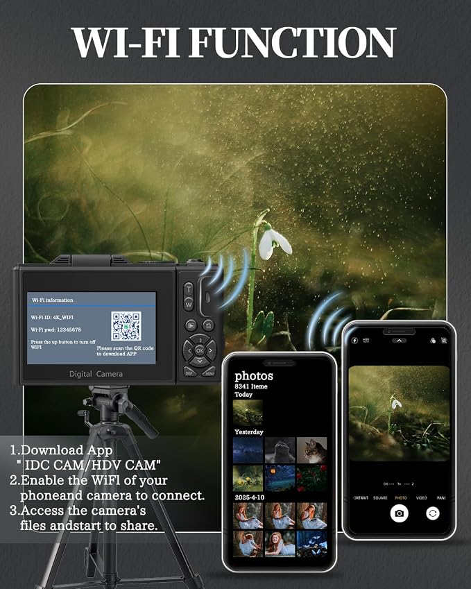 4K Digital Camera for Beginners & Teens, Autofocus Vlogging Camera