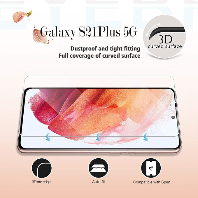 Galaxy S21 Plus HD Clear Tempered Glass Screen Protector + Camera Lens