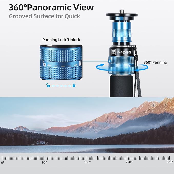 SIRUI P-424FS Carbon Fiber Monopod, 360° Panorama, Modular 3 in 1, Quick