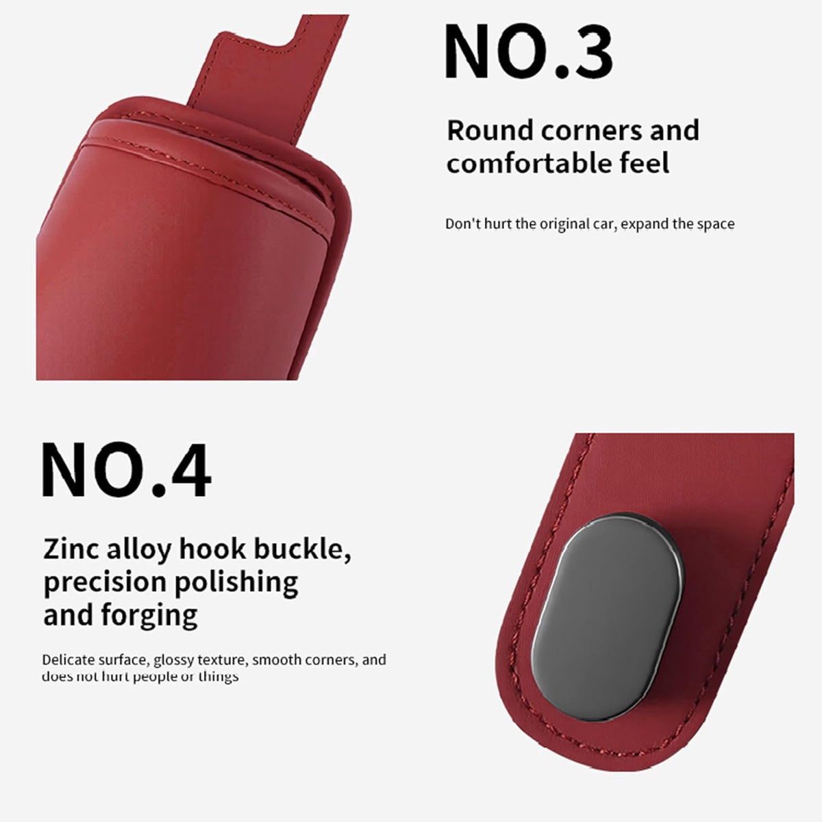 2-Pack Car Seat Back Cup Holder Organizer, Red