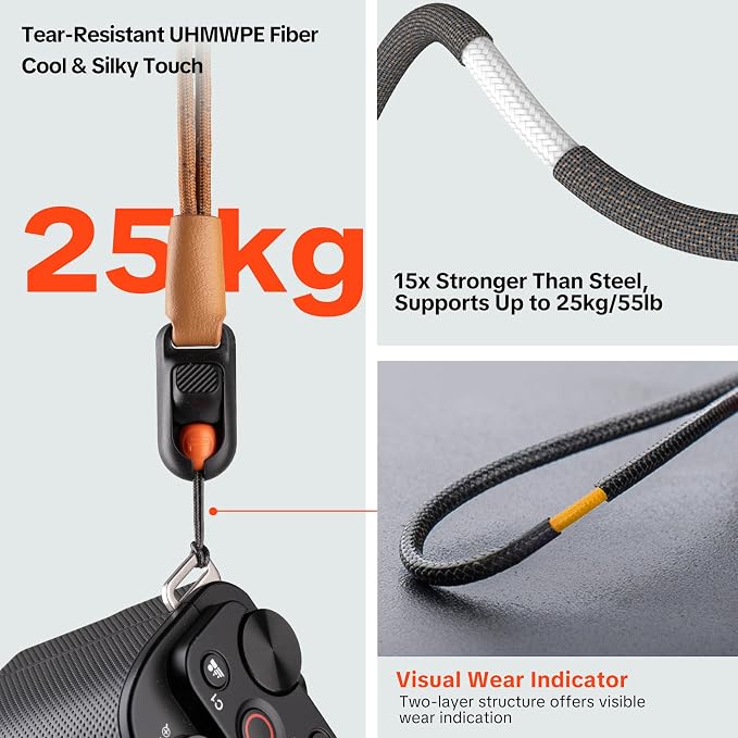 PGYTECH Camera Wrist Strap Slim Vintage Style, Adjustable Quick Release