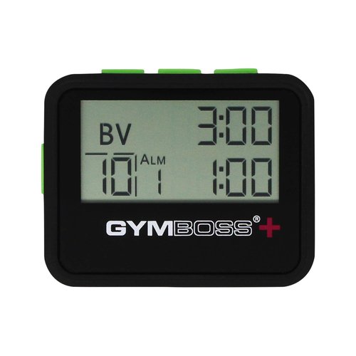 Gymboss Plus Interval Timer and Stopwatch - Black/Green Softcoat