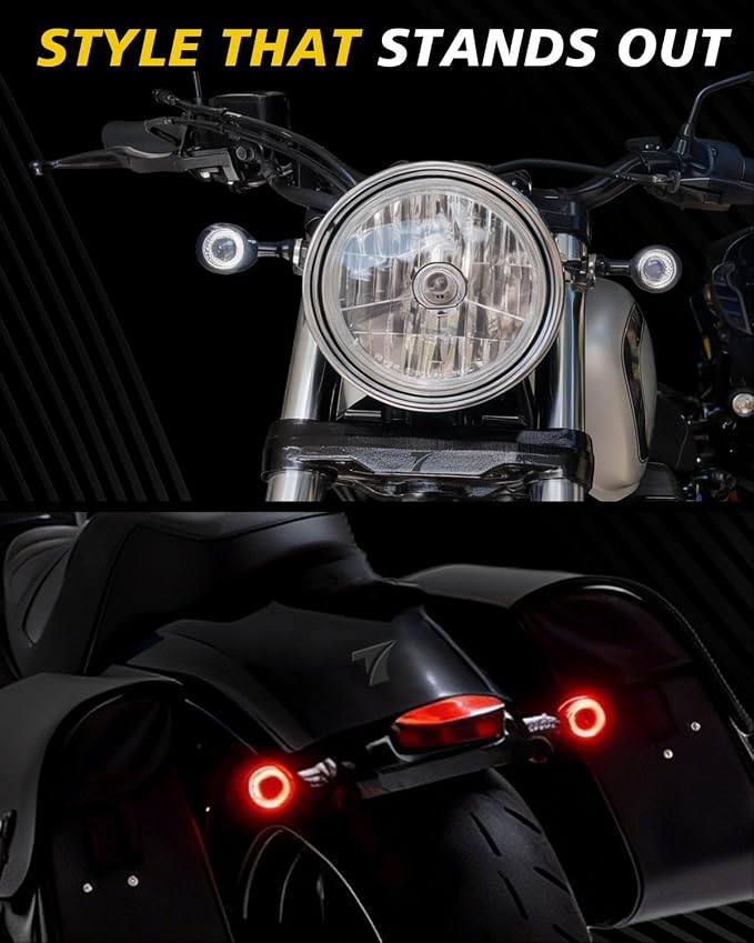 TSUNG Universal Motorcycle LED Turn Signals Lights Small Bullet Front Rear