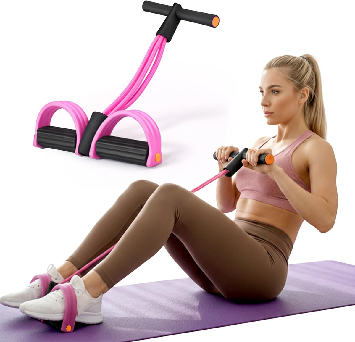 Pedal Resistance Band - 6 Tube Multifunction Foot Pedal for Arm & Waist Training | Home Gym Equipment