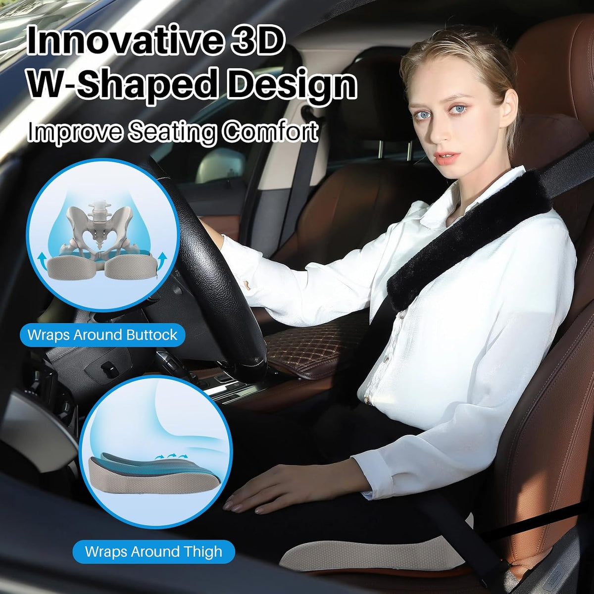 Car Seat Cushion for Driving, Memory Foam Truck Seat Cushion