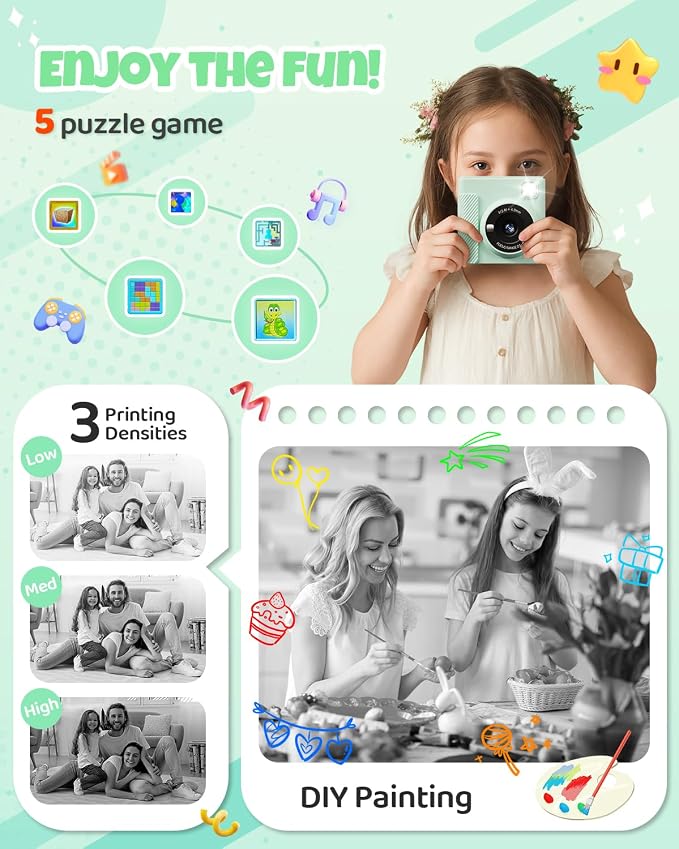 TIATUA Kids Instant Print Camera, Christmas Birthday Gifts