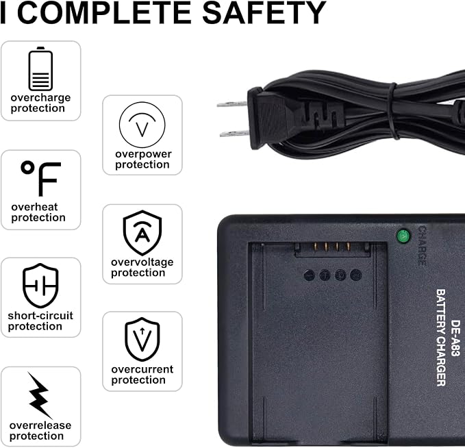 DE-A83 DE-A83BA Charger for Pansonic Camera DMW-BMB9 DMW-BMB9PP Battery and