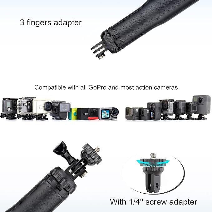 Floating Selfie Stick for GoPro Hero 13 12 11 10 9 8 Mini Max Fusion Session