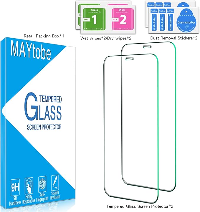 MAYtobe [2 Pack Tempered Glass Screen Protector