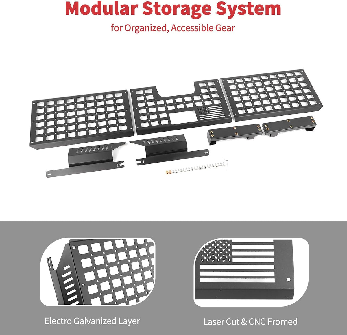Linskip Tailgate Bed Molle Expansion Panel Compatible with 2004-2014 Ford F150 & F150 SVT Raptor, Rear Gate MOLLE Racks, Cargo Carrier Tool Organizer, Exterior Accessories