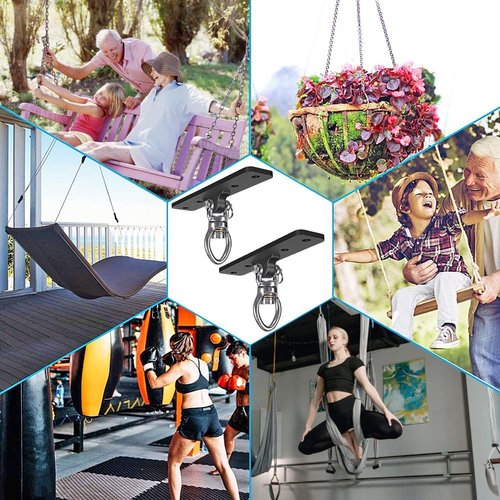Dolibest Heavy Duty Swing Hangers - 2 Pack Swing Set Accessories with Carabiner for Indoor/Outdoor Use | Supports 900LB