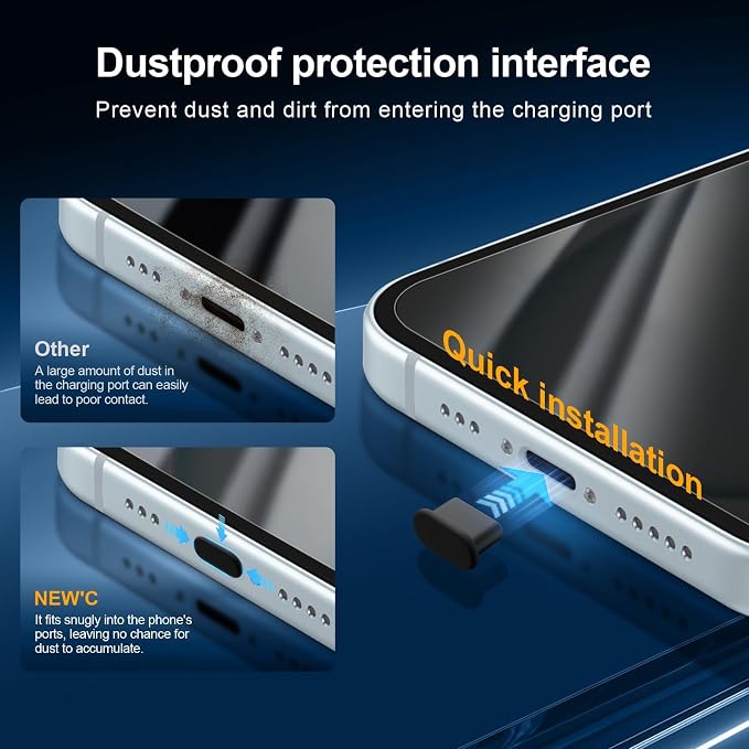 NEW'C 3x Privacy for iPhone 15 Screen Protector+ 3x Camera Lens Protector