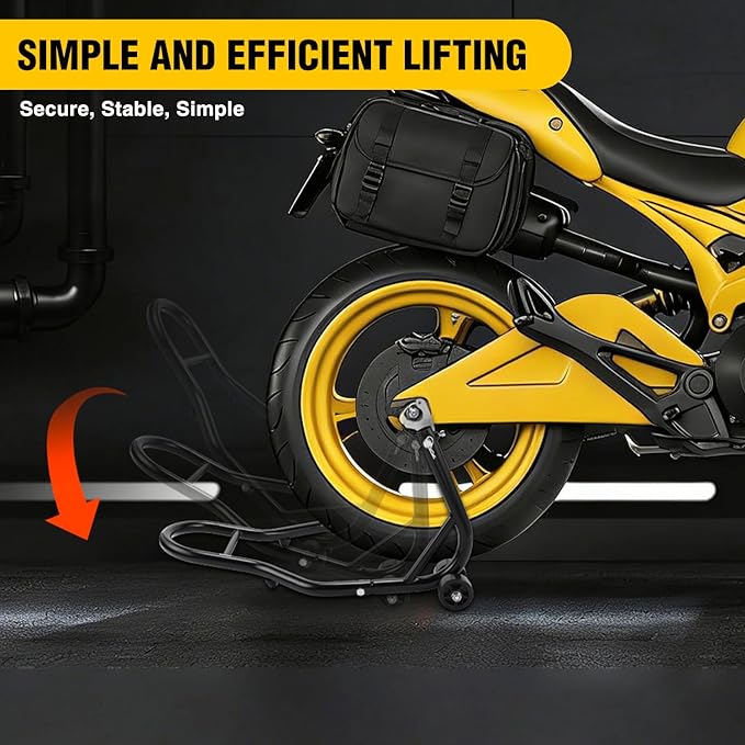 Nilight Universal Motorcycle Rear Wheel Stand Lift 850lbs with U + L Fork for Suzuki Yamaha Honda Kawasaki, Black