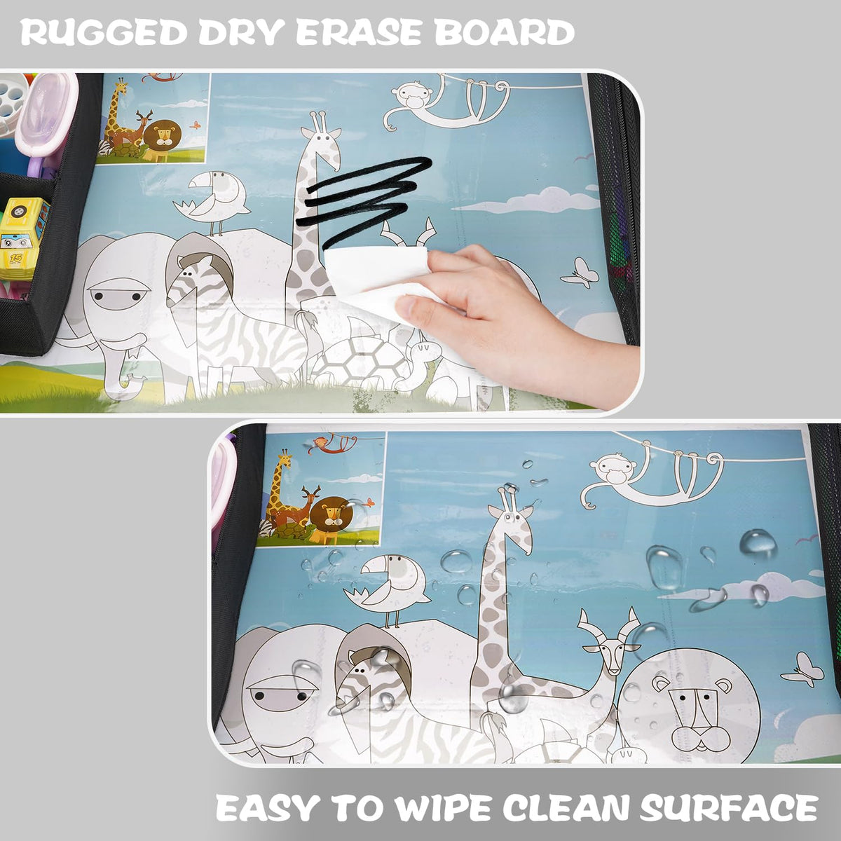 MENZOKЕ Kids Travel Tray, Road Trip Activities for Kids Toddlers