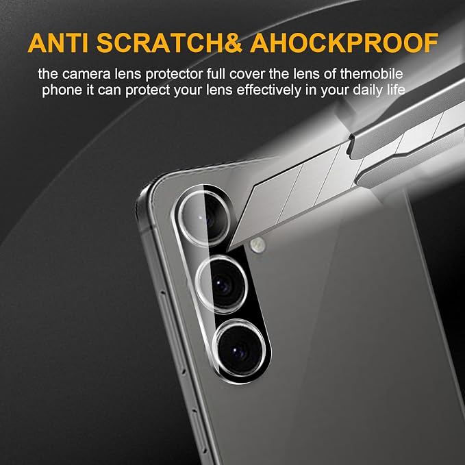 3 Pack Camera Lens Protector for Samsung Galaxy S24 Fe, Tempered Glass