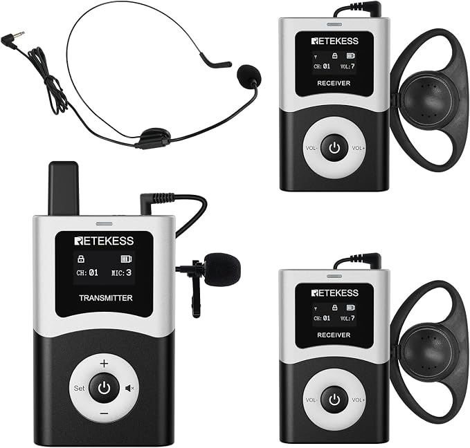 Retekess T130U Whisper Tour Guide System, Tour Guide Microphone and Speaker