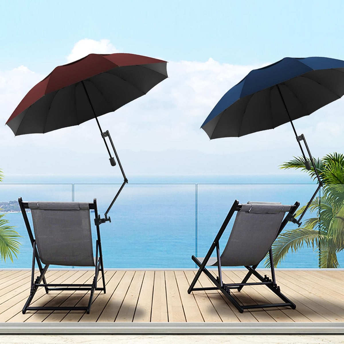 Patio Umbrellas | UPF 50+ 360° Adjustable Shade Umbrella - Versatile Beach & Outdoor Use