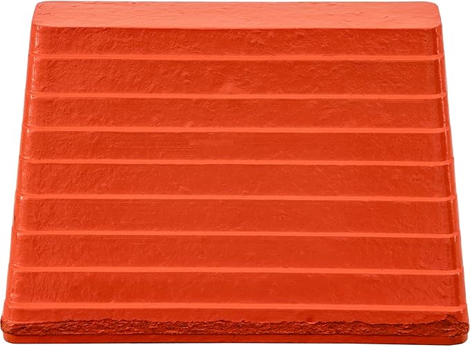 Buyers Products WC6810LP Heavy Duty Rubber Wheel Chock with Recessed Eyebolt, 10x8x6 Inch, Tire Chock for Cars, Trailers, RVs, Oil Resistant, Durable Tire Stopper, Ideal for Shipping Docks, Orange