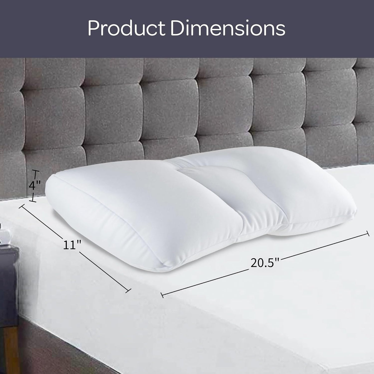Bluestone Microbead Neck Pillows for Sleeping, White, Set of 2, 20.5”x11”x4”
