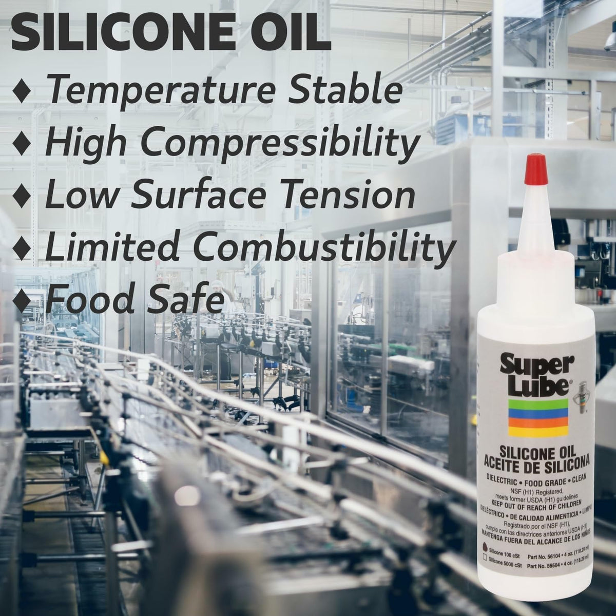 Super Lube Silicone Oil - NSF Certified Food Grade | High & Low Temp Stability | 4oz Clear Bottle
