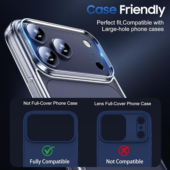 UniqueMe for 3 Pack iPhone 17 Pro Camera Lens Protector