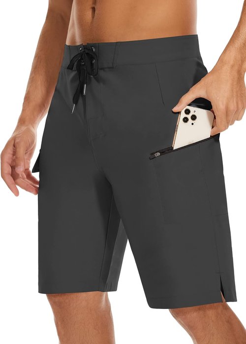 MIVEI 22" Men's Board Shorts - UPF50+ Swim Trunks with Zipper Pocket for Surfing & Swimming
