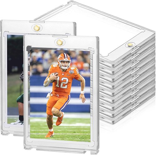 75PT Magnetic Card Holder - 18ct U-V Protection Sleeves for Trading Cards | Thick Hard Plastic Case