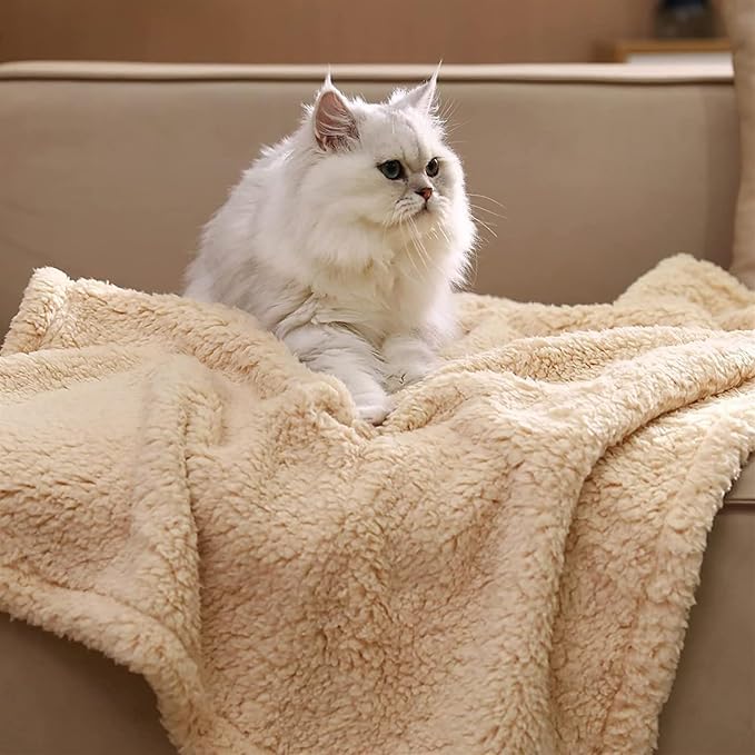 Pet Blankets for Couch Sofa Bed Dog Blankets Reversible Cat Blanket Soft Furniture Protector Cover for Small Medium Large Dogs Cats, Orange, 39 x 47 inches
