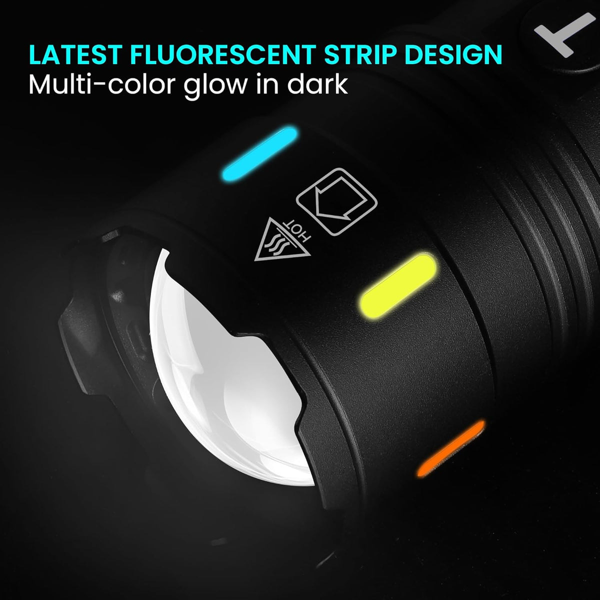 Skiennix Rechargeable Flashlight - 990,000 High Lumens, 5000ft Range, 4 Modes & Red LED for Emergencies