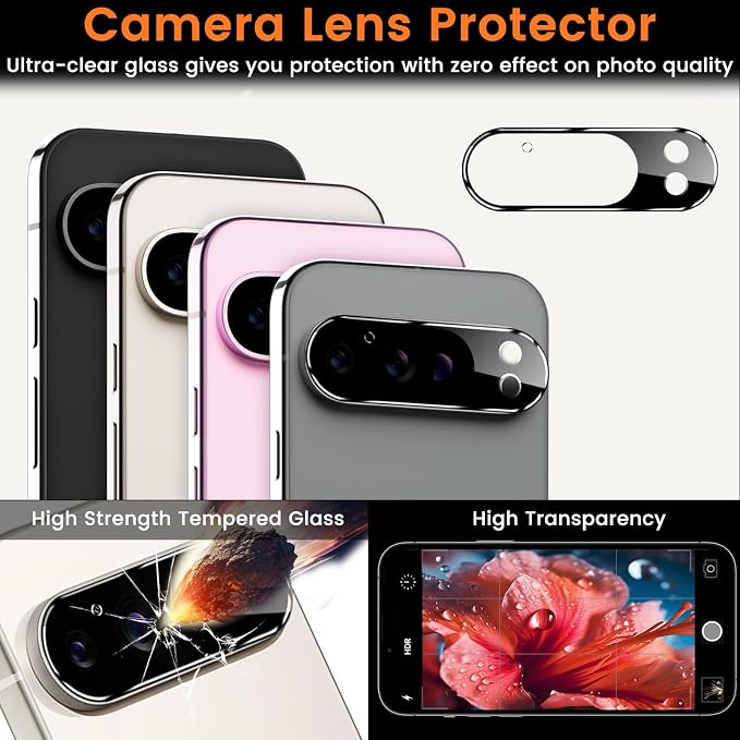Lesakit 4 Pack for Google Pixel 9 Pro Screen Protector