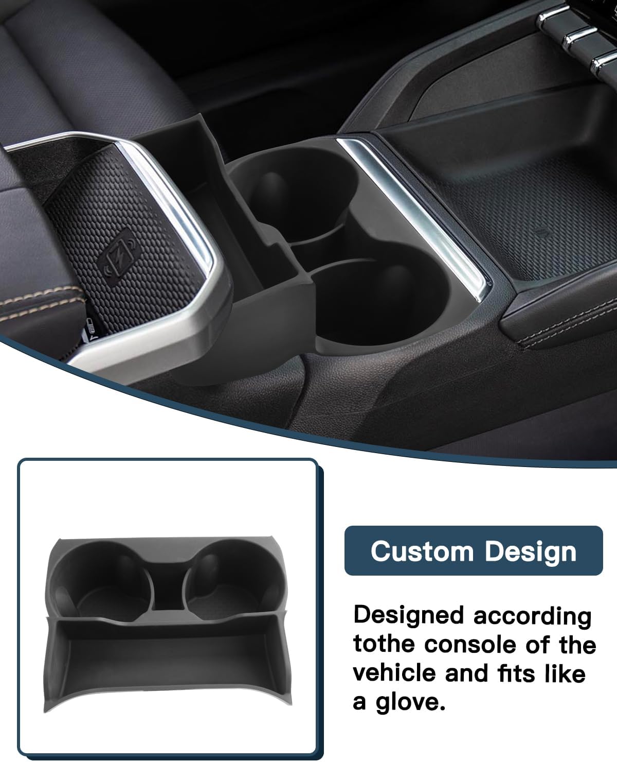 Ruiya 2027 Terrain Center Console Cup Holder for GMC Terrain 2027 Accessories Silicone Material 2 in 1 Console Organizer with Cup Holder Compatible with 2025 2026 2027 GMC Terrain Elevation/AT4/Denali