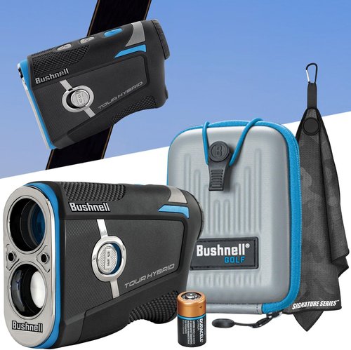 Bushnell Golf Tour Hybrid GPS Laser Rangefinder - Slope Compensation, Magnetic Mount, 6X Magnification, 1300 Yd Range