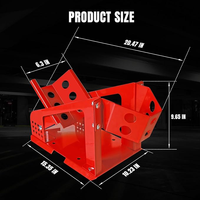 Big RED Motorcycle Wheel Chock, 1800 lbs Capacity Wheel Cradle Holder with 12 Adjustable Holes, for 16"-21" Motorcycles, Dirt Bike